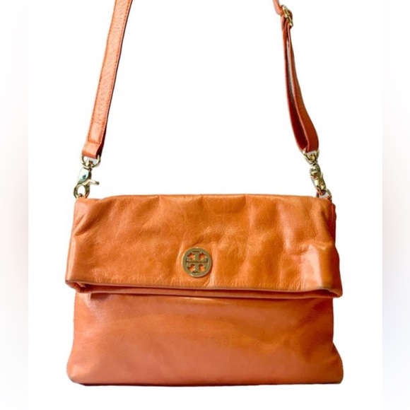 Tory Burch Handbags - Tory Burch 3 way Orange Leather Crossbody Bag